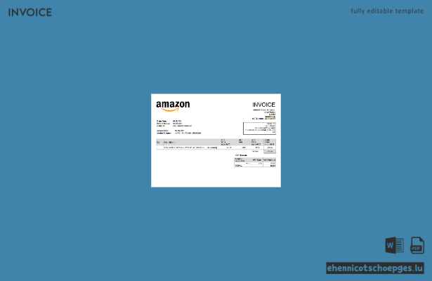Beispielrechnungsvorschau für Amazon, ein amerikanisches multinationales Technologieunternehmen aus Großbritannien